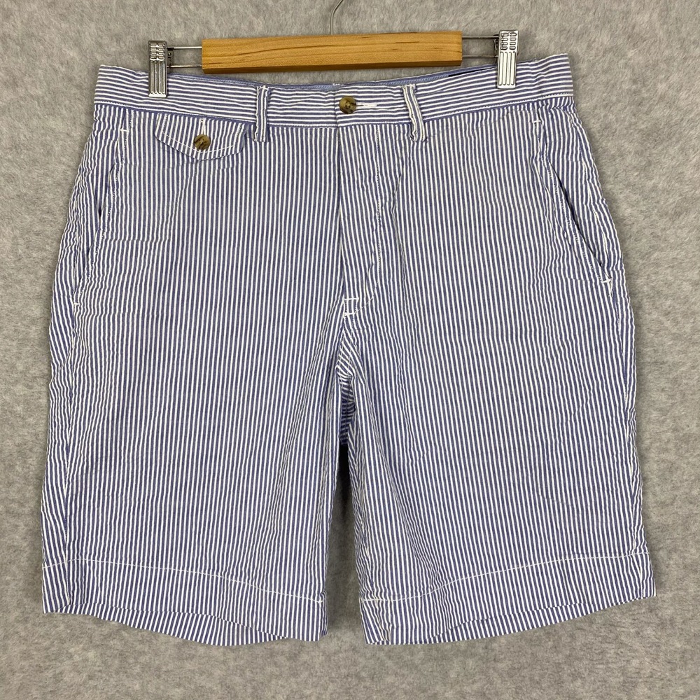Polo Ralph Lauren Shorts Mens 32 8" Stretch Straight Seersucker Striped